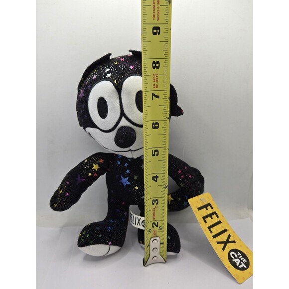 Felix the Cat Plush Stuffed Animal Toy Factory Black Rainbow Stars 12” - Picture 3 of 3